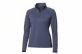 Blue long-sleeve pullover with a quarter-zip on a white background