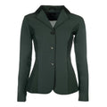 Green blazer with button details on a white background