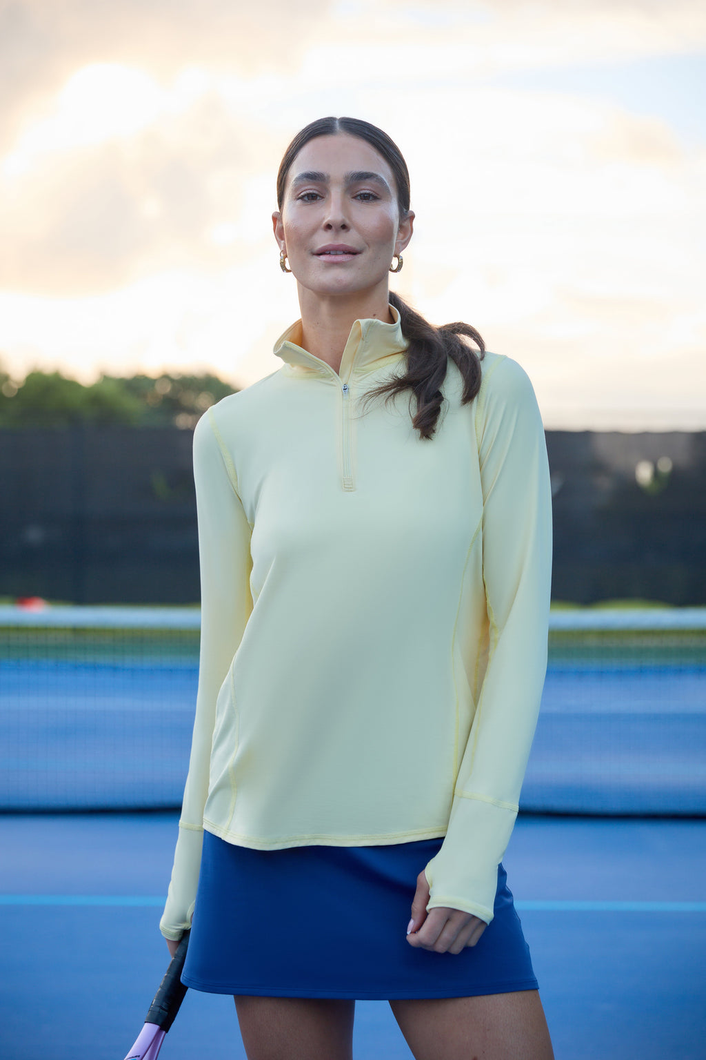 Mock Zip Top Relaxed