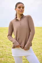 Mock Zip Top Relaxed