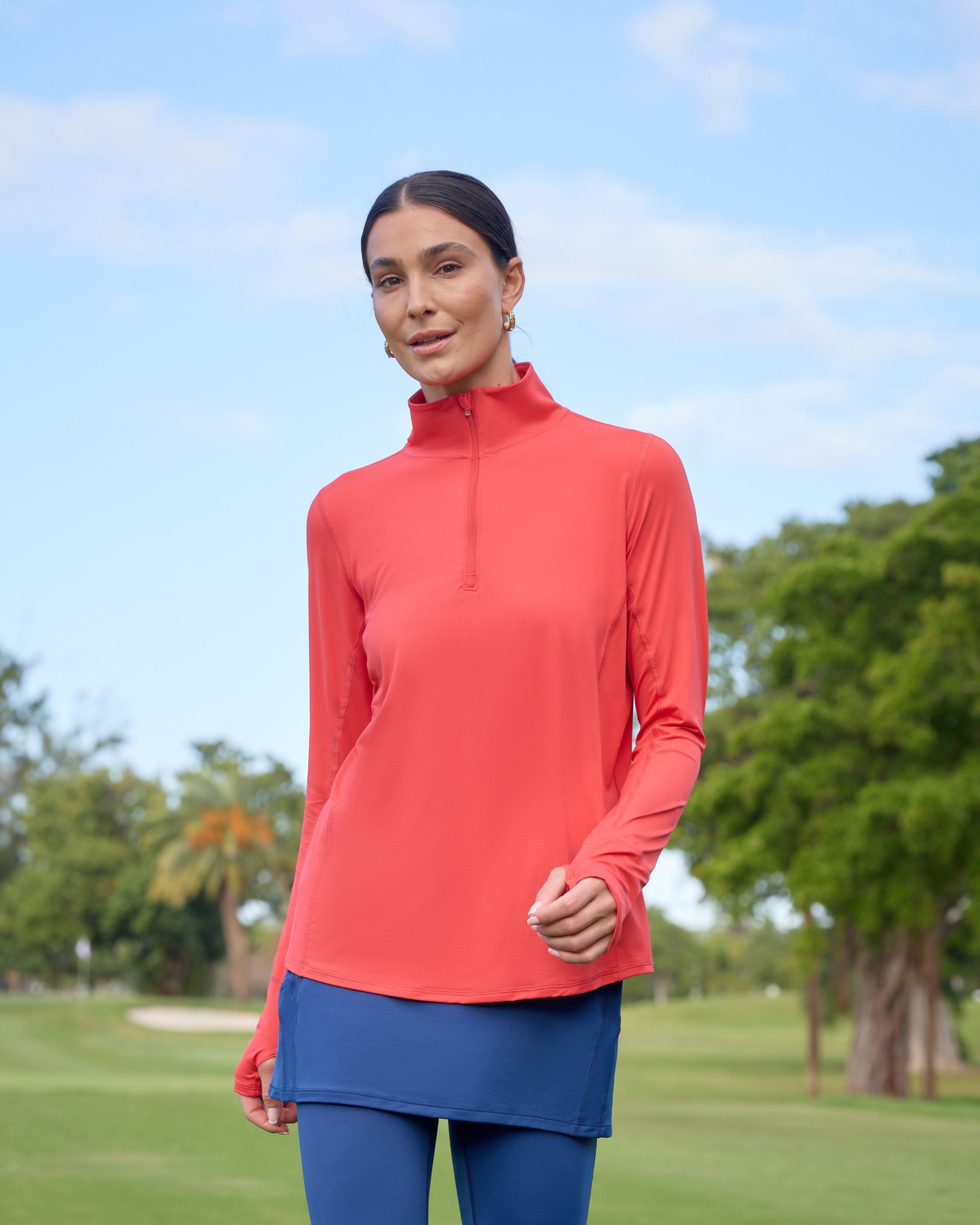 Mock Zip Top Relaxed