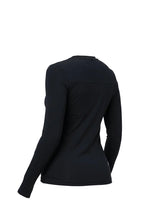 black long-sleeve athletic top on a white background