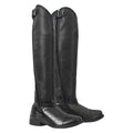 Pair of black riding boots on a white background