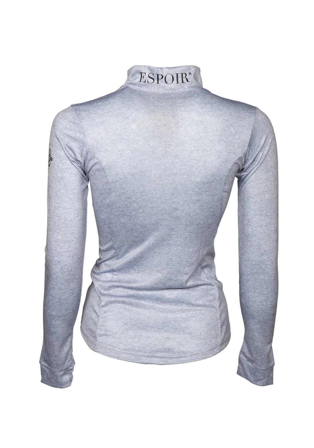 Gray long-sleeve shirt with 'Espoir' branding on a white background