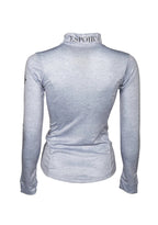 Gray long-sleeve shirt with 'Espoir' branding on a white background