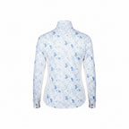 White Masaic Floral Quarter Zip Long Sleeve Sunshirt