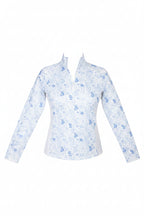 White Masaic Floral Quarter Zip Long Sleeve Sunshirt
