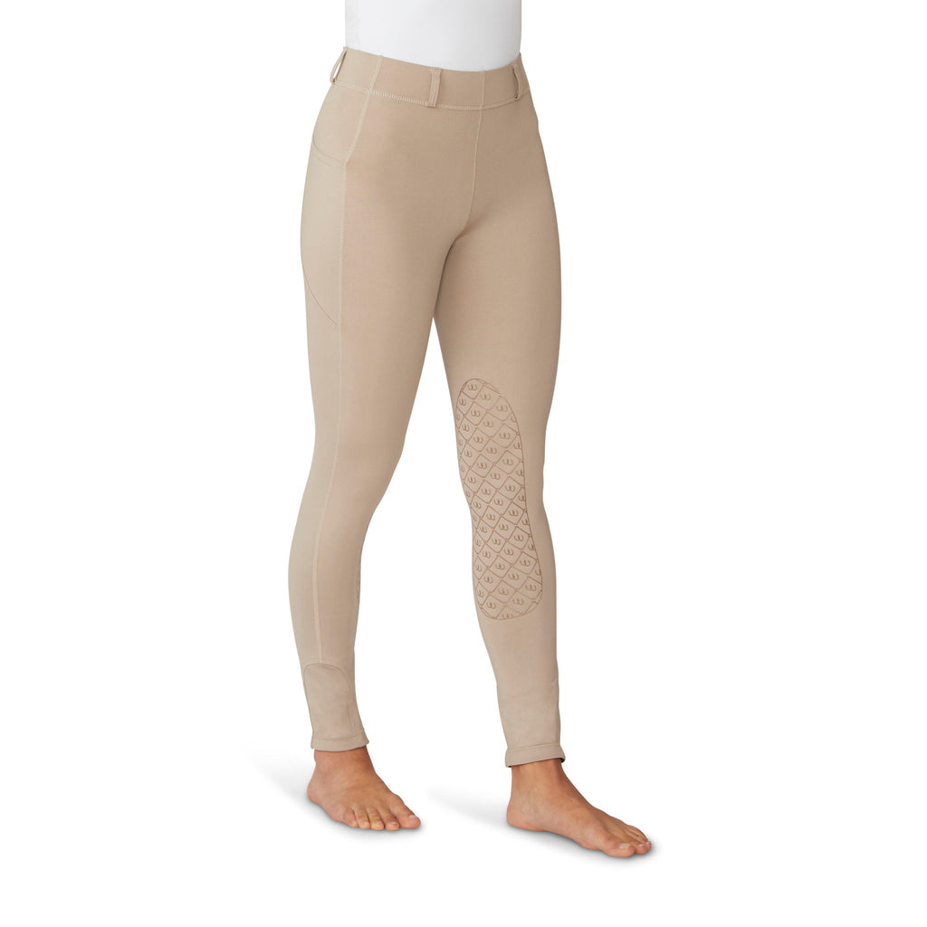 Beige AeroWick Knee Patch Tight