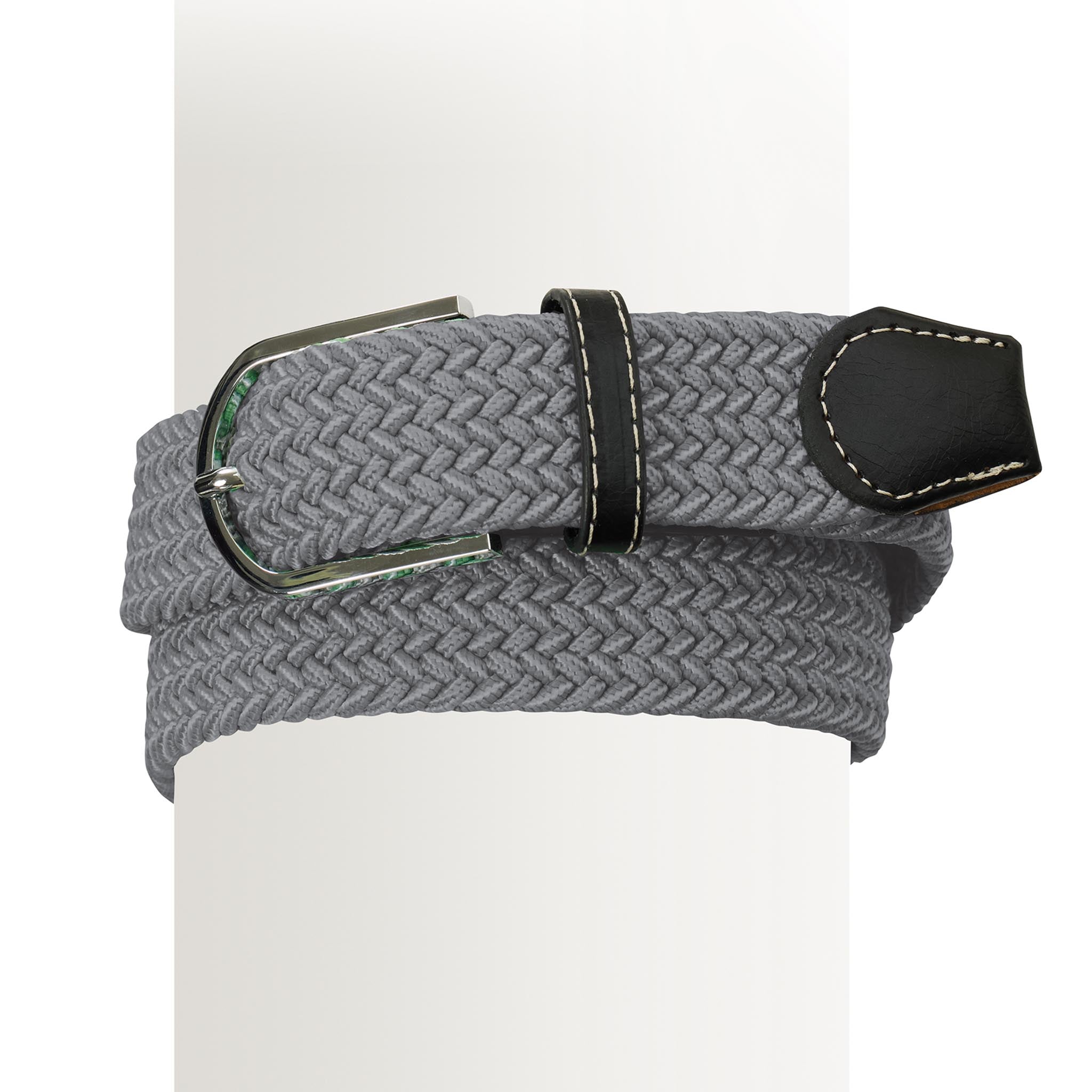 Grey Braided Stretch Belt