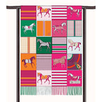 AWST Int'l Horses in Blankets Acrylic Cashmere Scarf