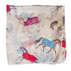 AWST Int'l Lila Horses in Blankets Scarf -36"