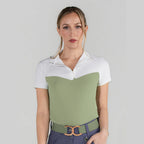 Lady 1/4 Zip Short Sleeve Top-Sage