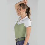 Lady 1/4 Zip Short Sleeve Top-Sage