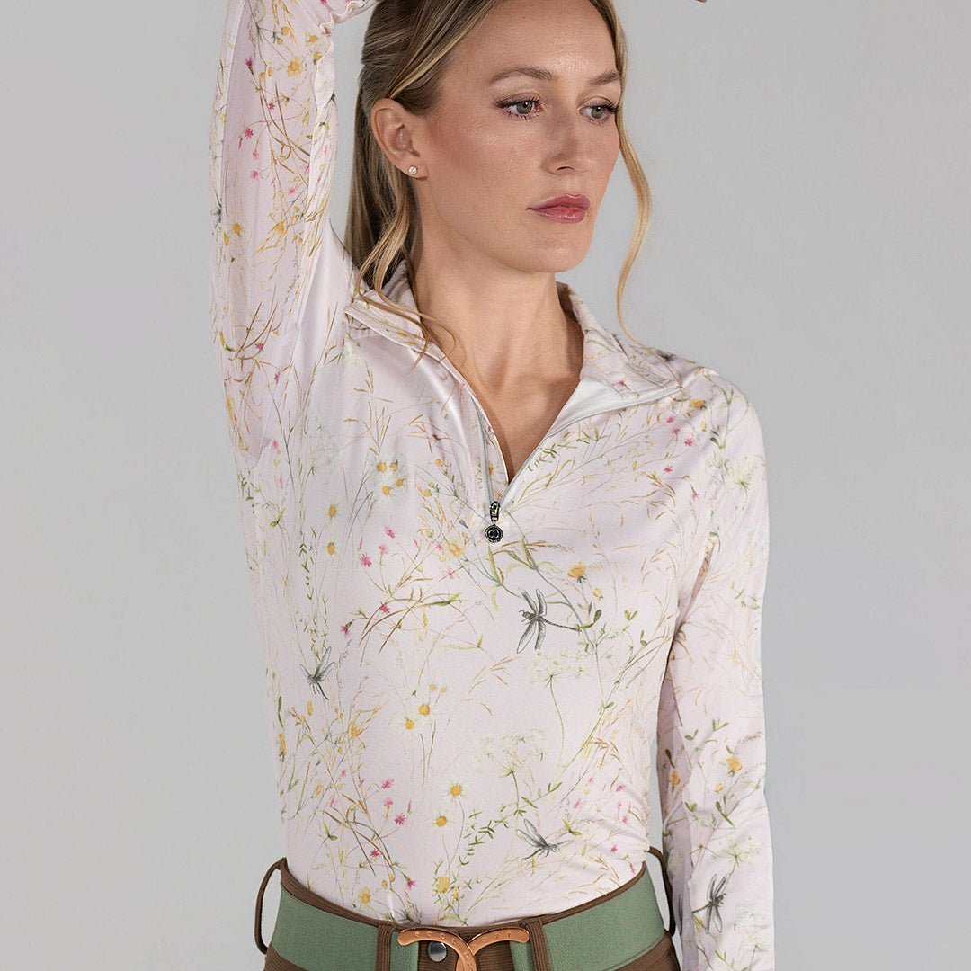 Light Pink 1/4 Zip Long Sleeve Sun Shirt
