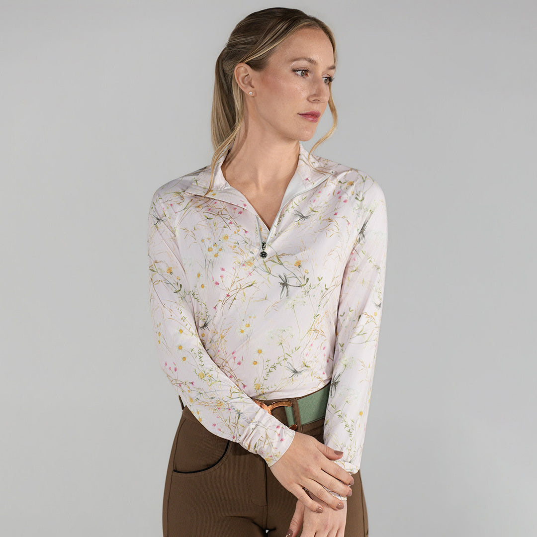 Light Pink 1/4 Zip Long Sleeve Sun Shirt
