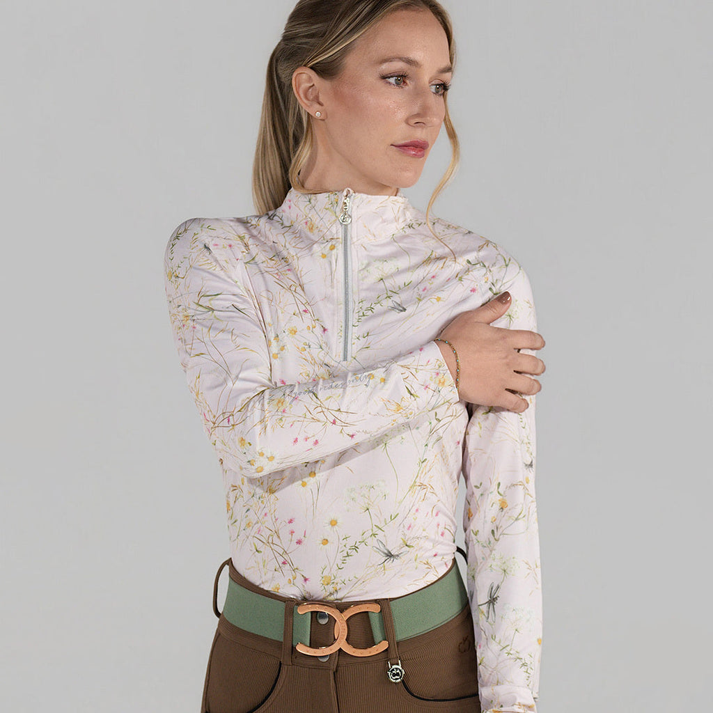 Light Pink 1/4 Zip Long Sleeve Sun Shirt