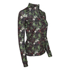 Floral patterned long-sleeve shirt on a white background