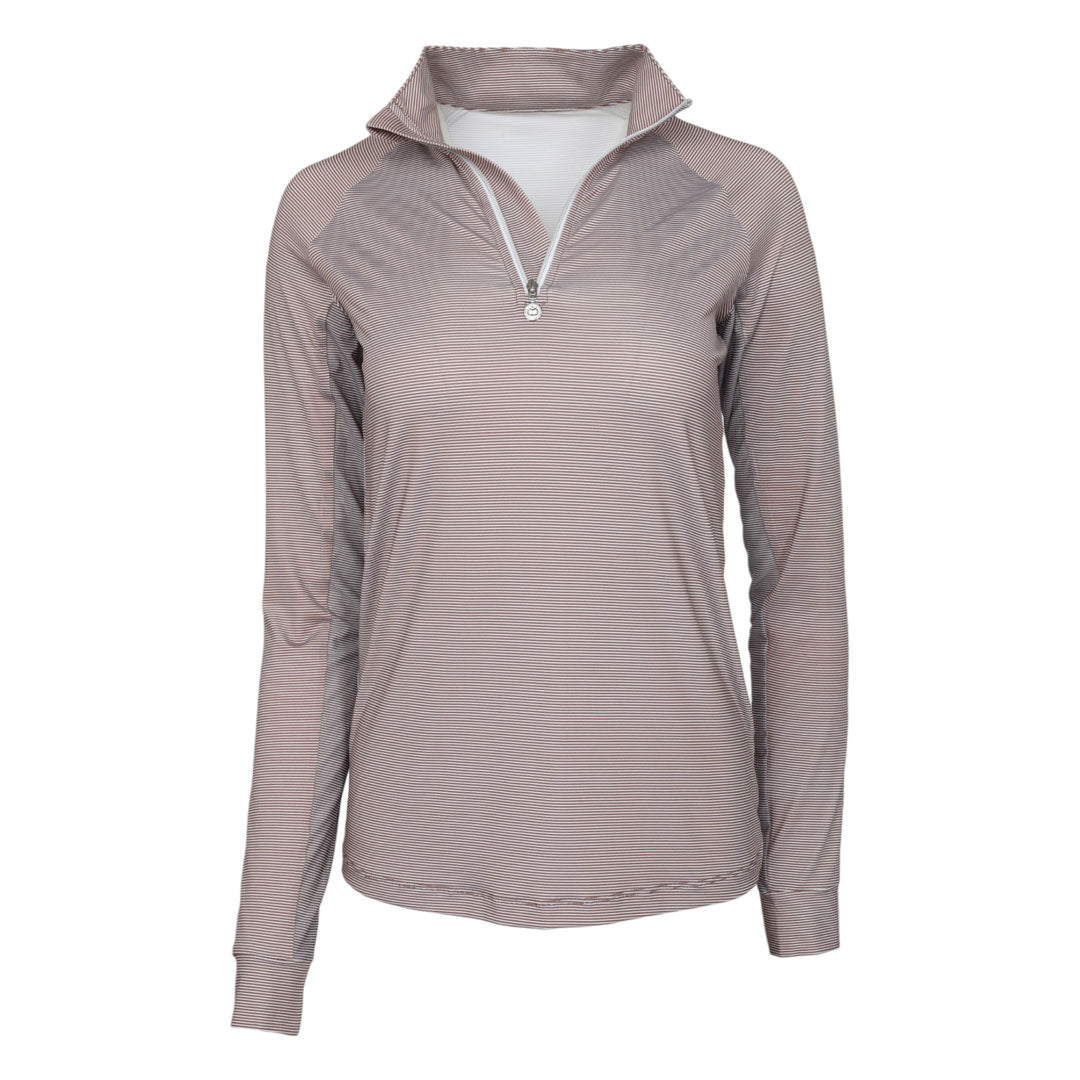 Stripe 1/4 Zip Riding Top