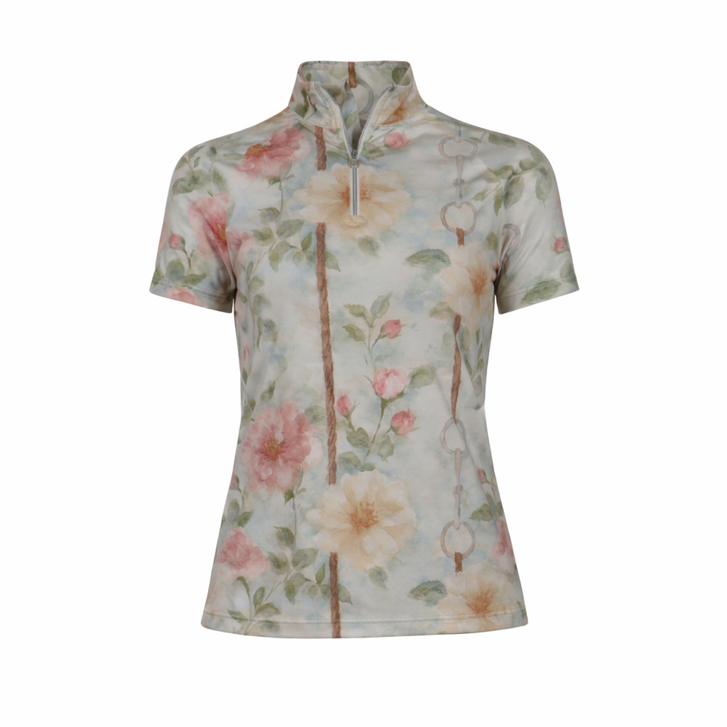 Vintage Floral Ice-Feel Short Sleeve Top