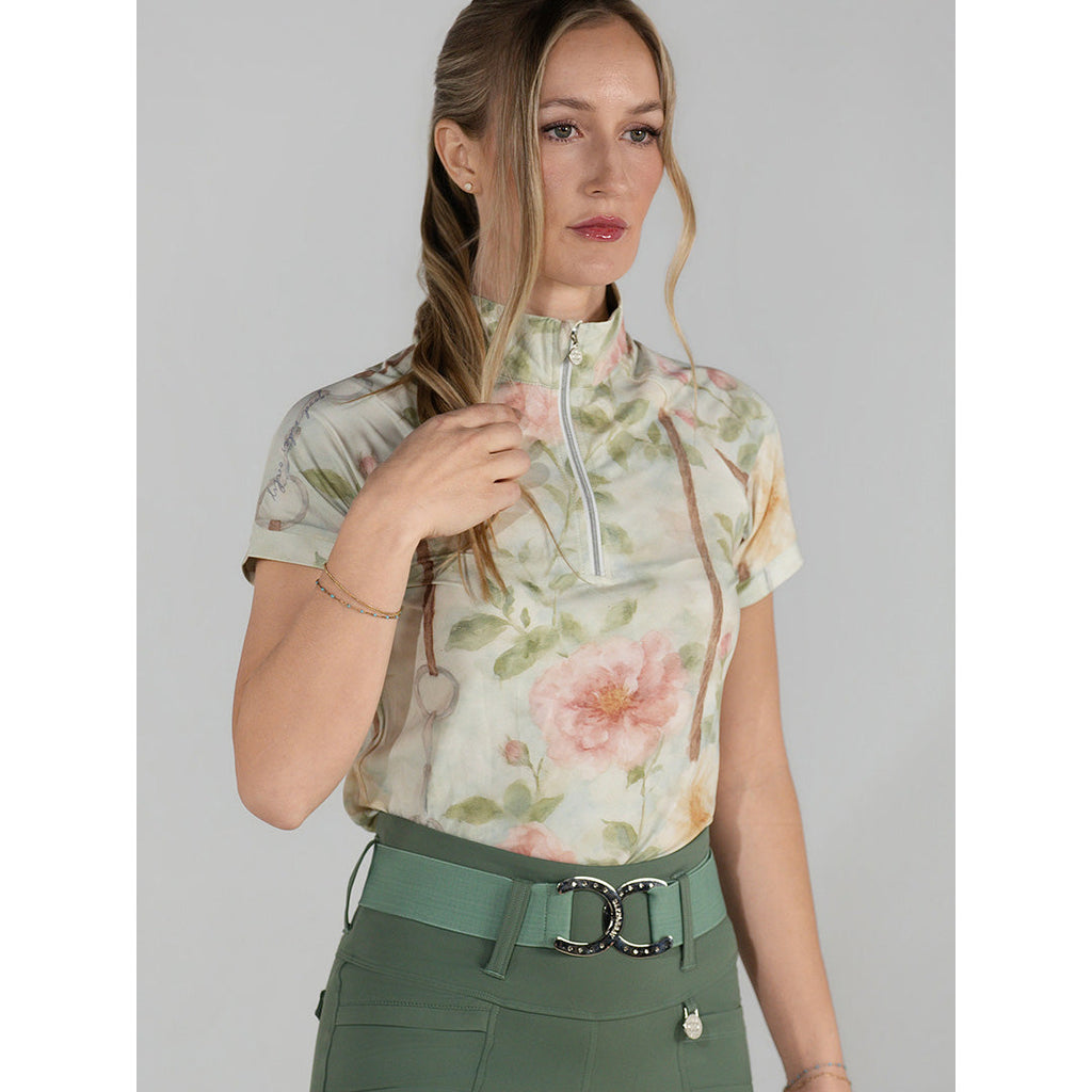 Vintage Floral Ice-Feel Short Sleeve Top
