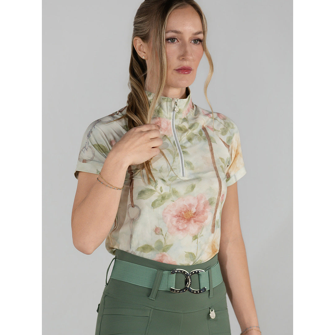 Vintage Floral Ice-Feel Short Sleeve Top