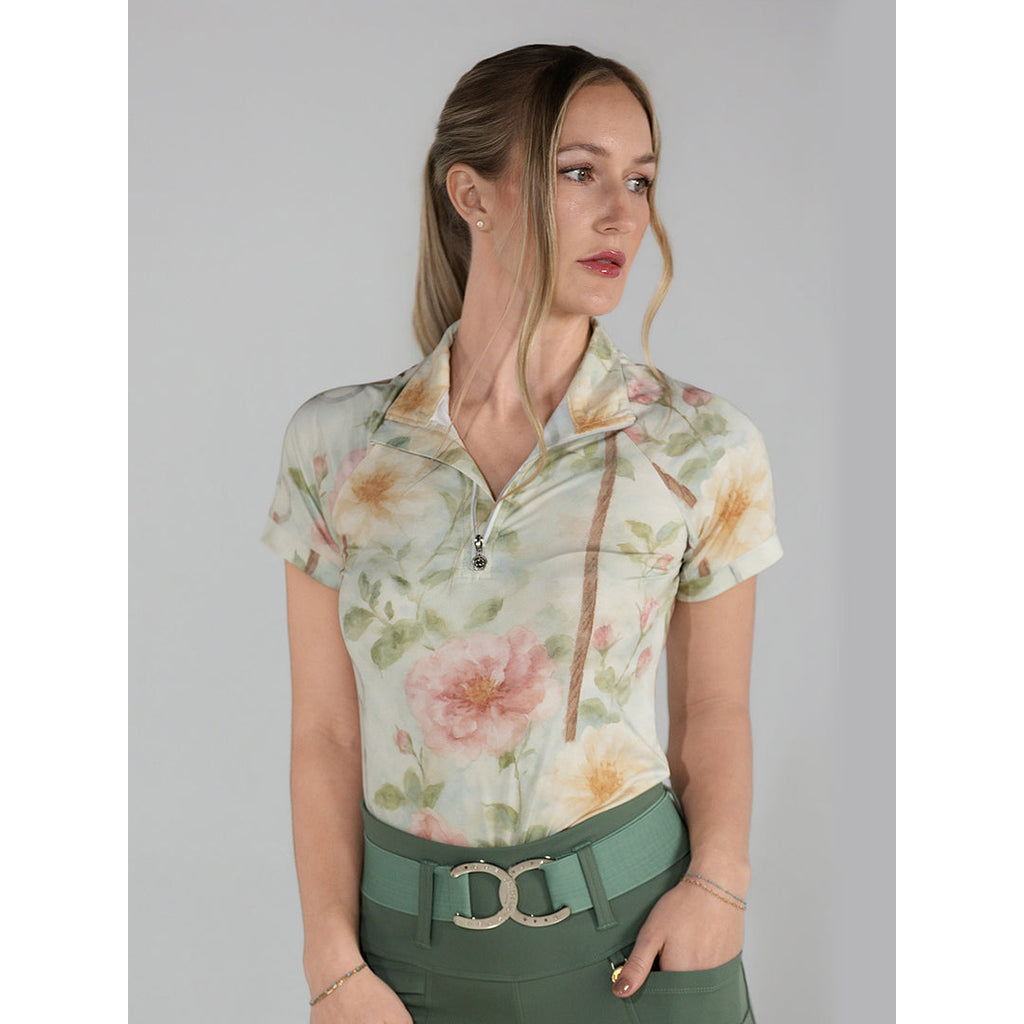 Vintage Floral Ice-Feel Short Sleeve Top