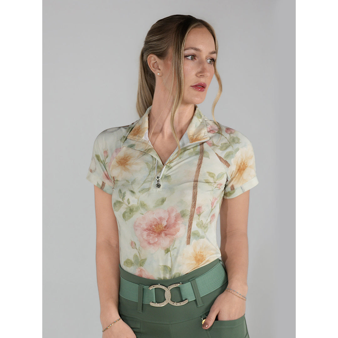 Vintage Floral Ice-Feel Short Sleeve Top