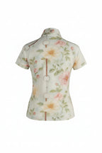 Vintage Floral Ice-Feel Short Sleeve Top