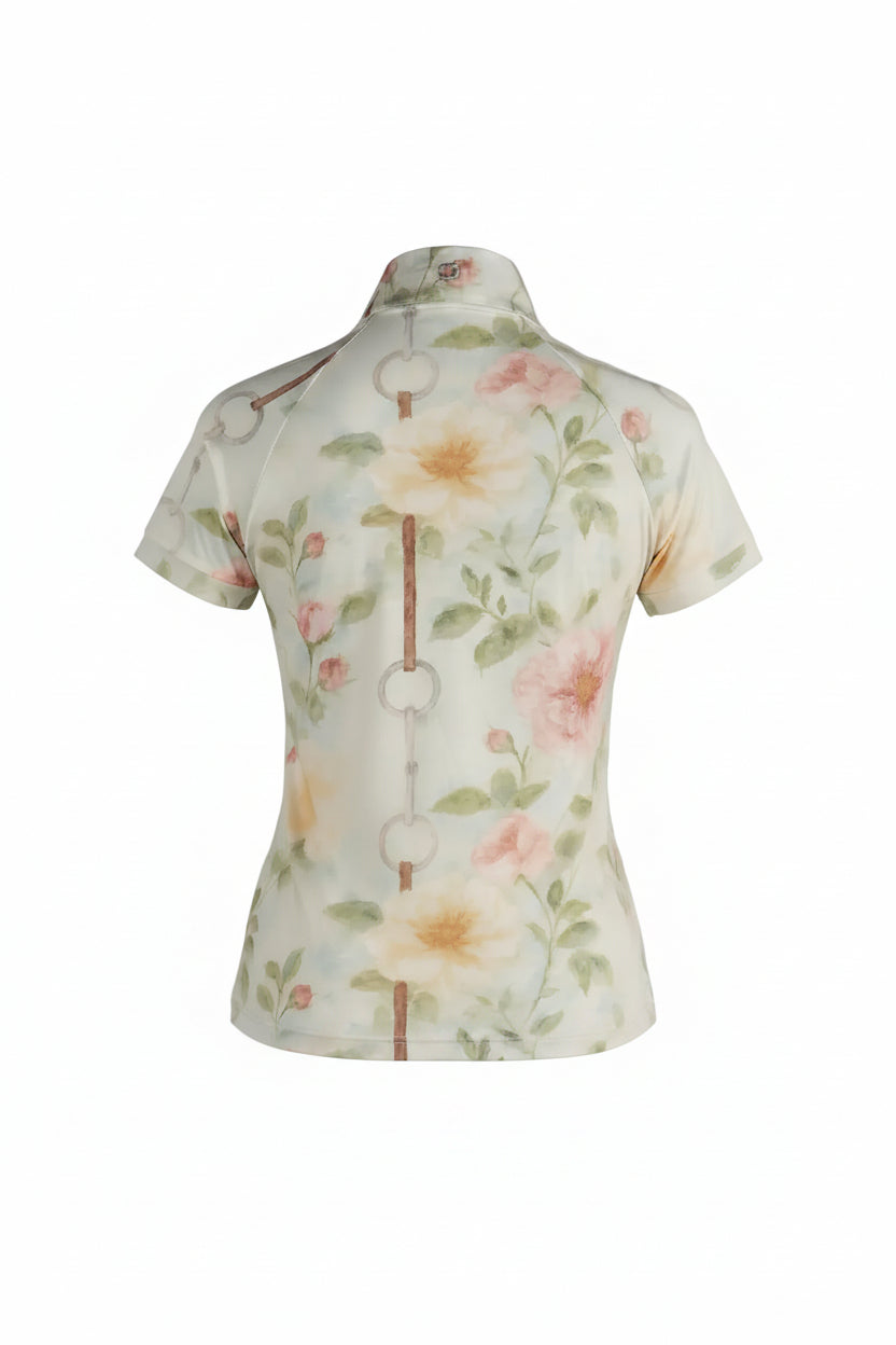 Vintage Floral Ice-Feel Short Sleeve Top