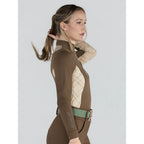 Chestnut/Spring Plaid 1/4 Zip Long Sleeve Top