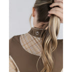 Chestnut/Spring Plaid 1/4 Zip Long Sleeve Top