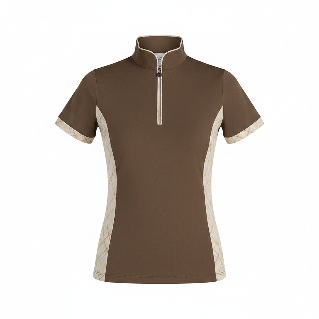 Chestnut/Spring Plaid Grace 1/4 Zip Short Sleeve