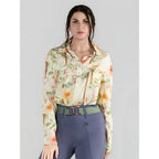 Floral Breezy Button Up Top-Tan