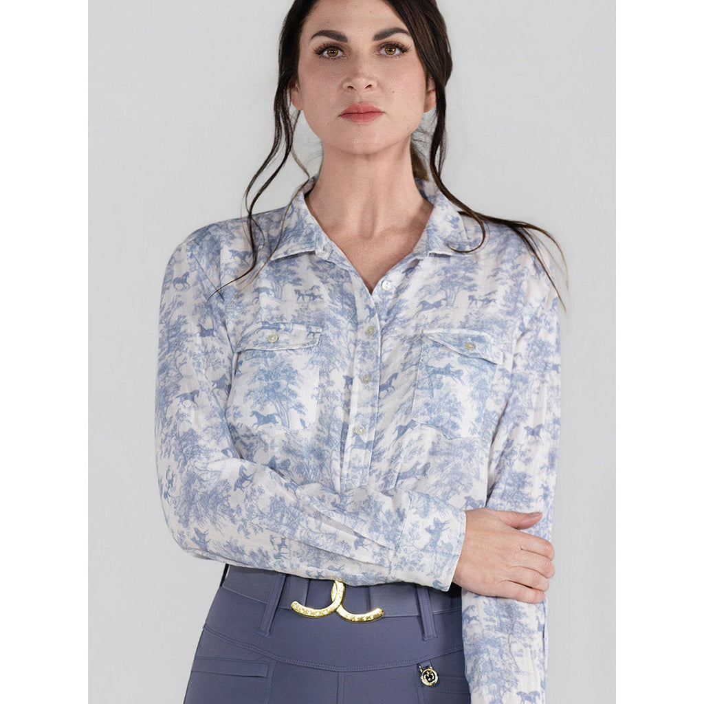 Moonrise Toile Breezy Button Up