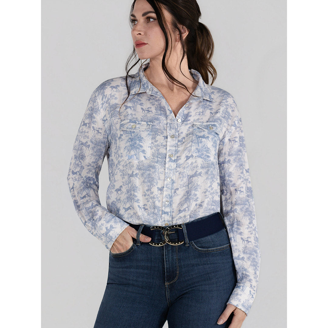 Moonrise Toile Breezy Button Up