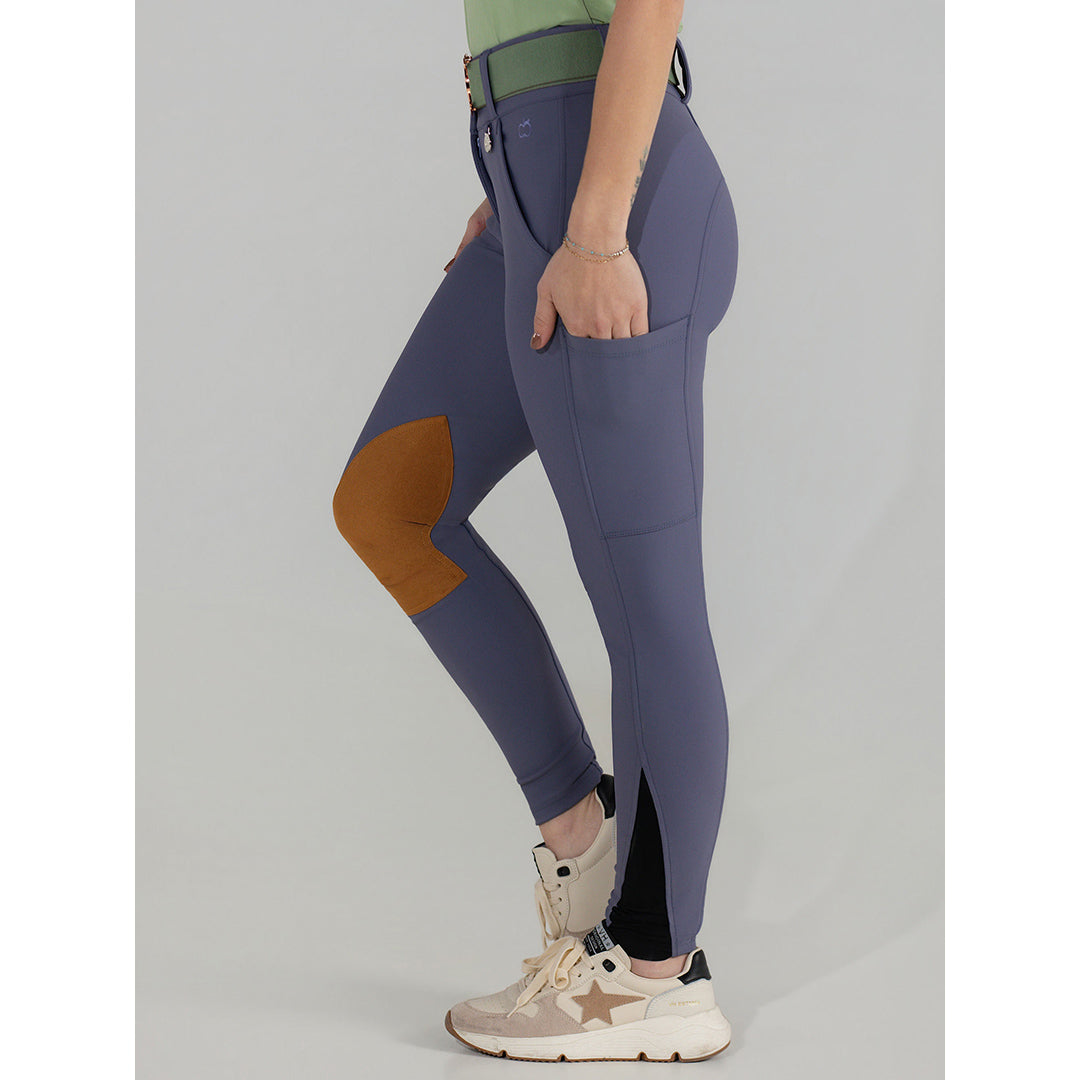 Sport Suede Knee Patch Breeches-Purple Dusk