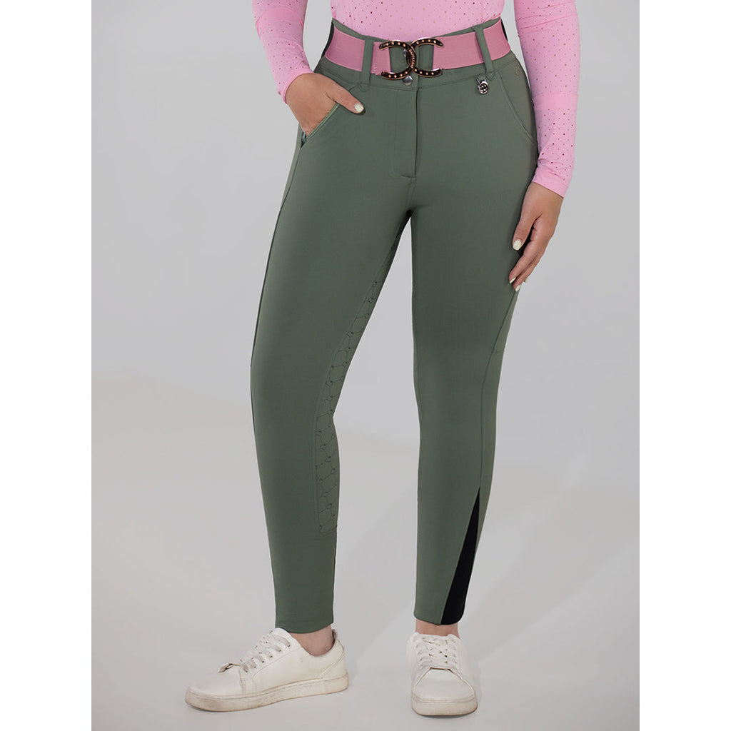 Hybrid Silicone Full Seat Breeches - Rosemary