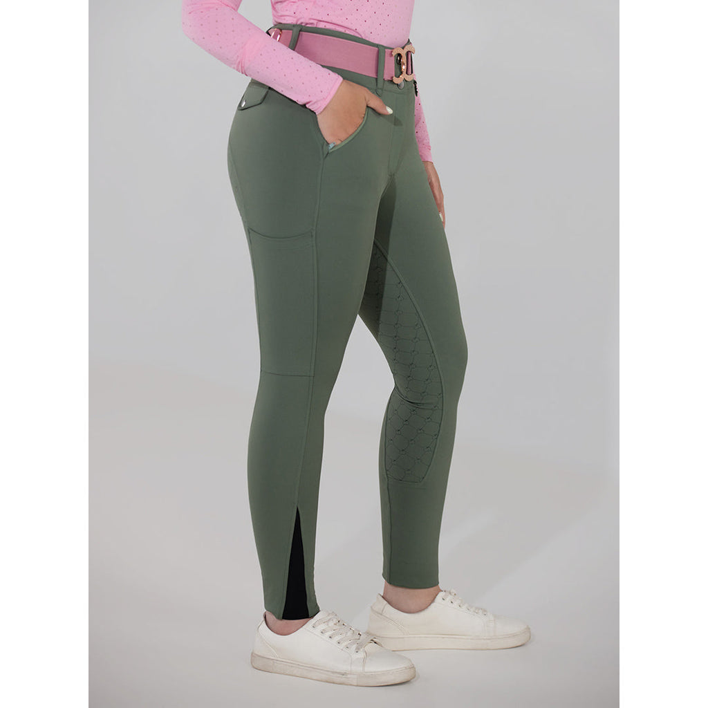 Hybrid Silicone Full Seat Breeches - Rosemary