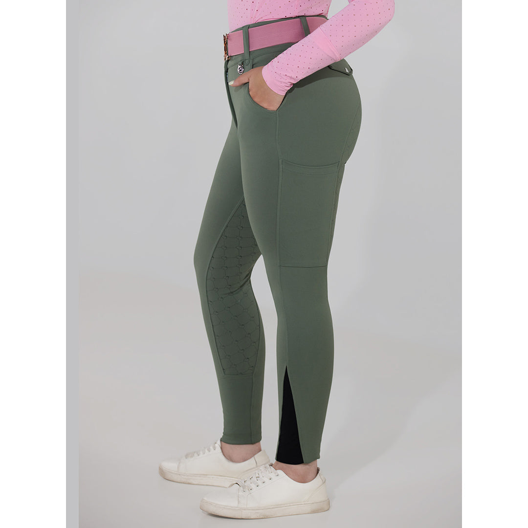 Hybrid Silicone Full Seat Breeches - Rosemary