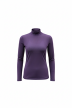 purple long-sleeve top with perferated fabric