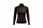 brown long sleeve turle neck with perferated fabric