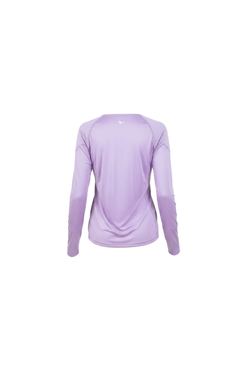  purple long-sleeve athletic shirt on a white background