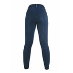 Navy blue riding pants on a white background