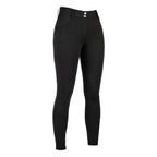 Black riding pants on a white background