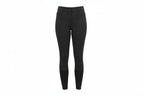 black riding pants with a white shirt on a white background