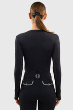 Bluvea Perforated Long Sleeve Crew Neck