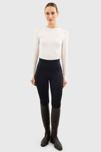 Bluvea Perforated Long Sleeve Crew Neck