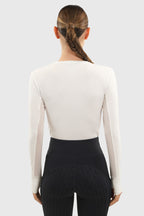 Bluvea Perforated Long Sleeve Crew Neck