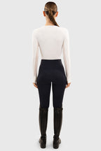 Bluvea Perforated Long Sleeve Crew Neck