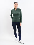 Breezi Perforated Zip Up Sun Shirt